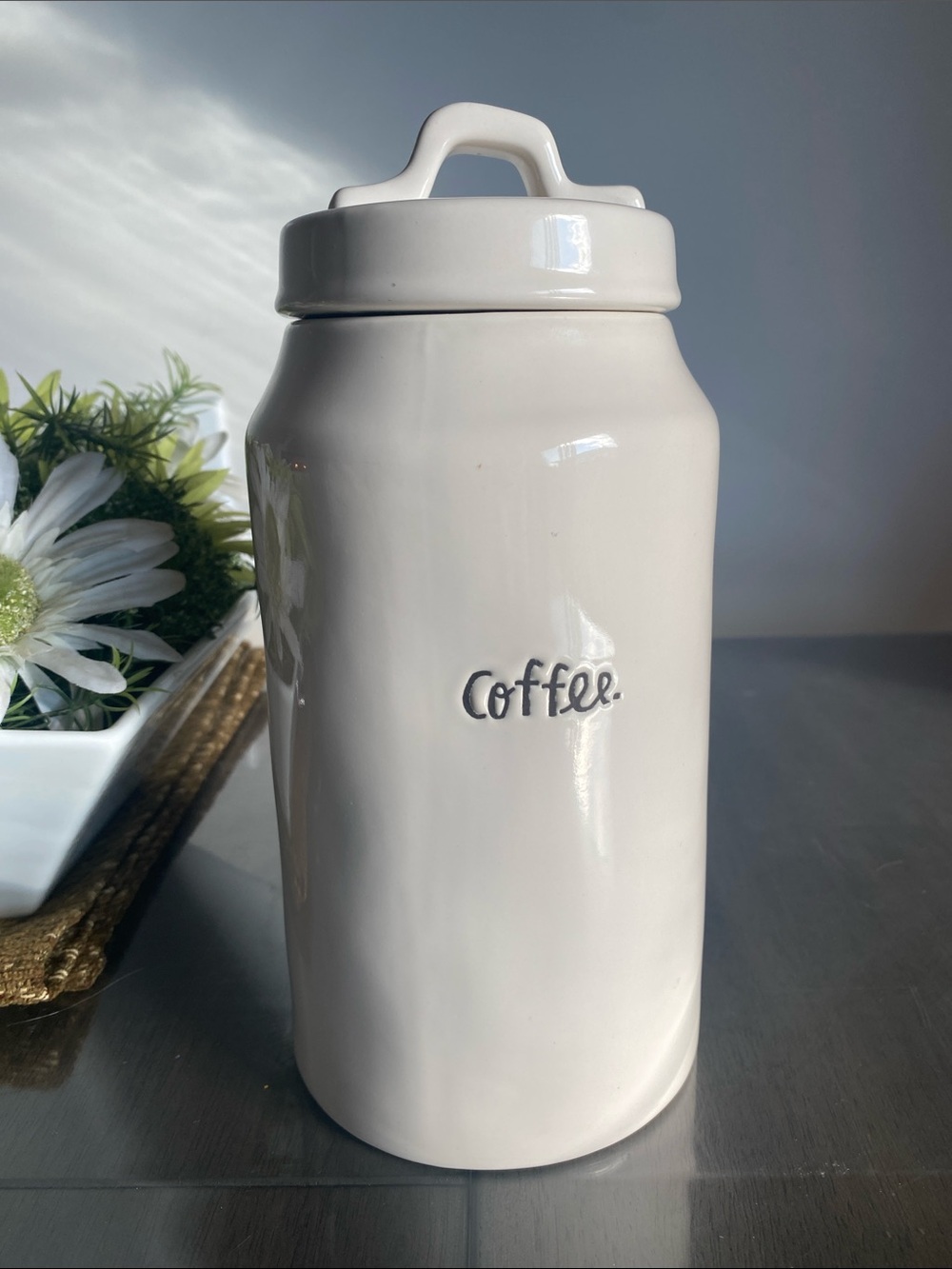 New🌈 Rae Dunn Ceramic Canister "Coffee” grounds storage